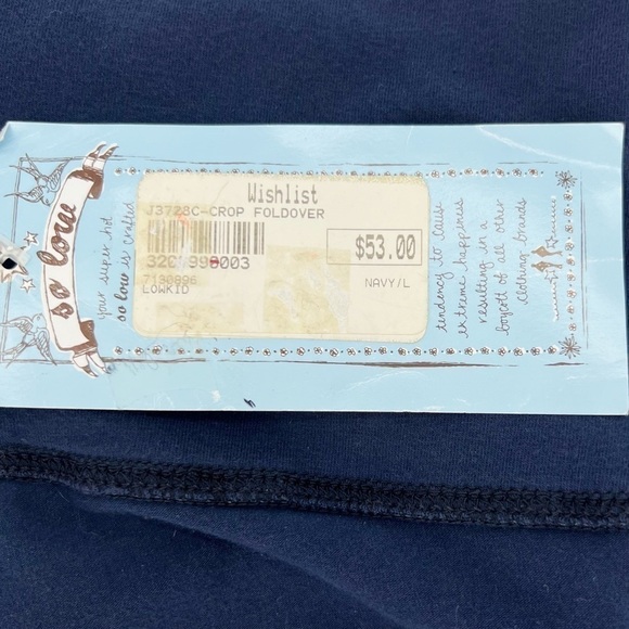 Solow Foldover Crop Legging Girl’s Size Large (14) Navy Blue so low New NWT - Picture 6 of 7